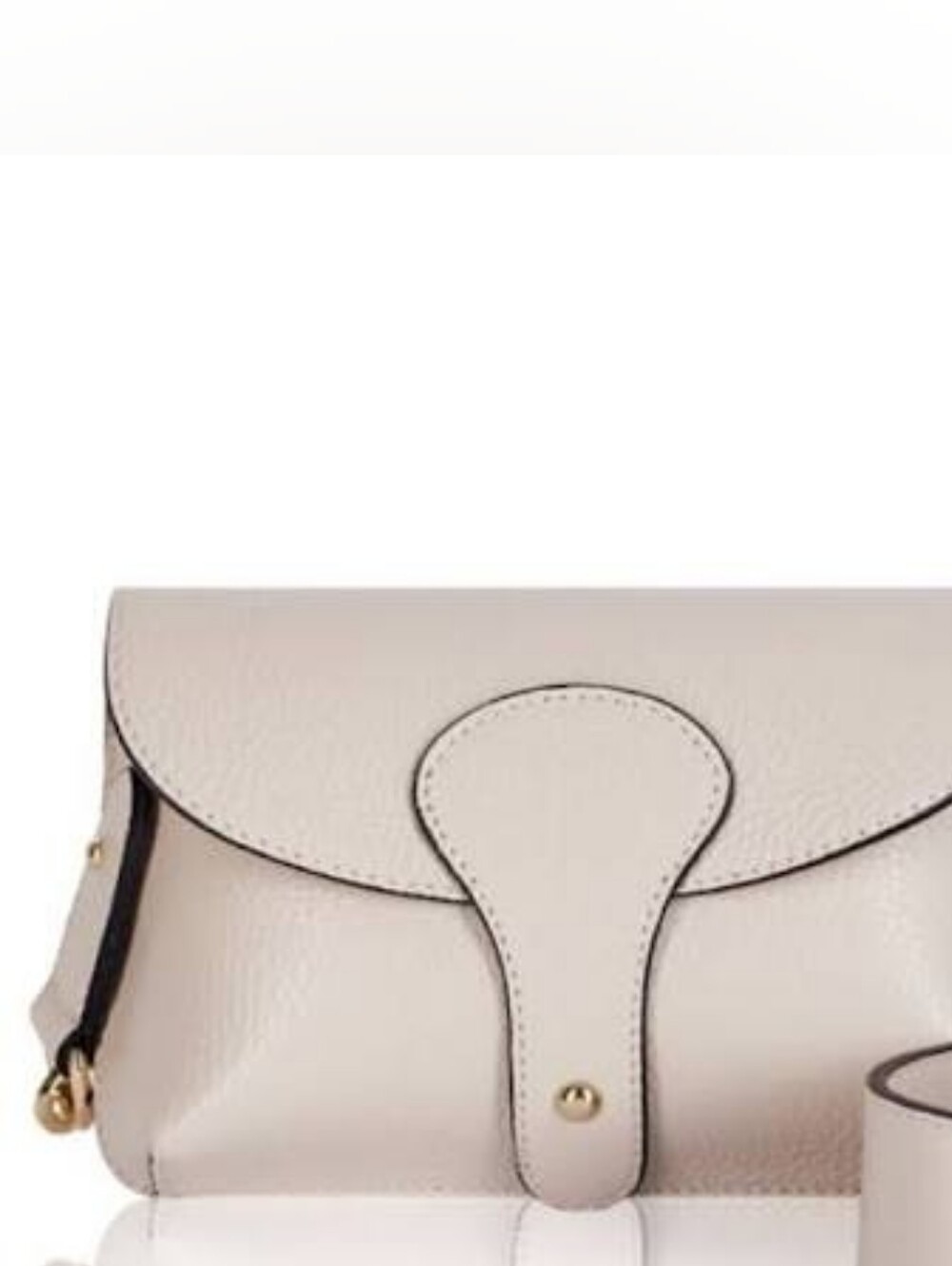 Cream Leather Small Crossbody Bag with Gold Hardware - Picture 2 of 2
